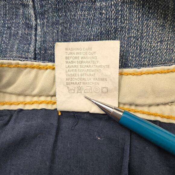 Pepe Capri Jeans Low Rise Topaz Stone Embellished Pockets size 27 Distressed - Picture 12 of 12